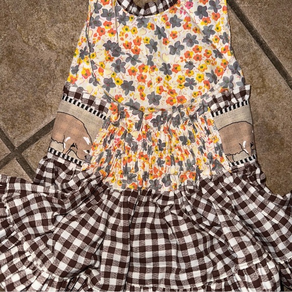 GIRLS RICA ROSIE BOUTIQUE FARMHOUSE PRINT DRESS ROOSTER COW 12 MONTH RARE HTF - Picture 8 of 11